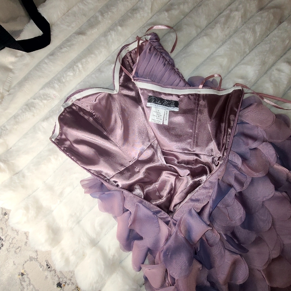Purple Ruffled Tiered Sweetheart Mini Dress - Picture 13 of 13